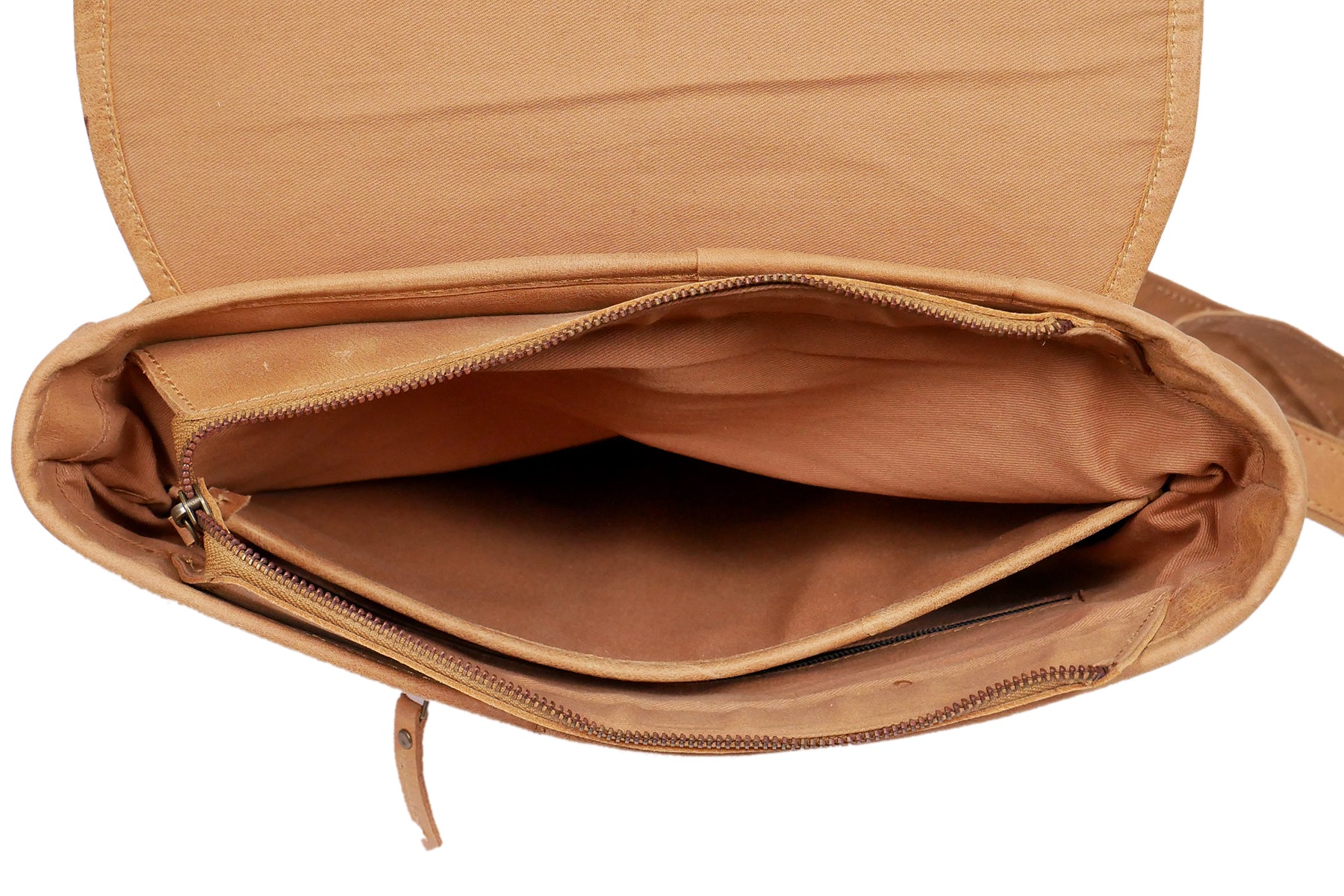 Premium Genuine Leather Backpack Brown with Flap Closure, Adjustable Straps & Inside Zip Pocket