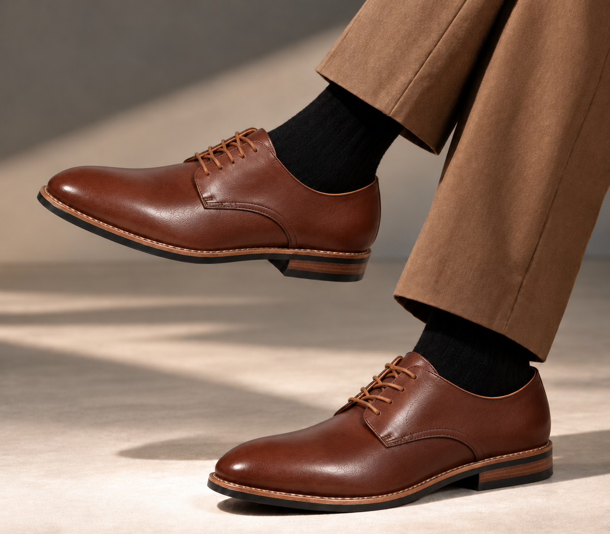 Premium Genuine Leather Classic Lace-Up Formal Shoes | Brown | Elegant Oxford Design | Durable Sole | Office & Occasion Wear