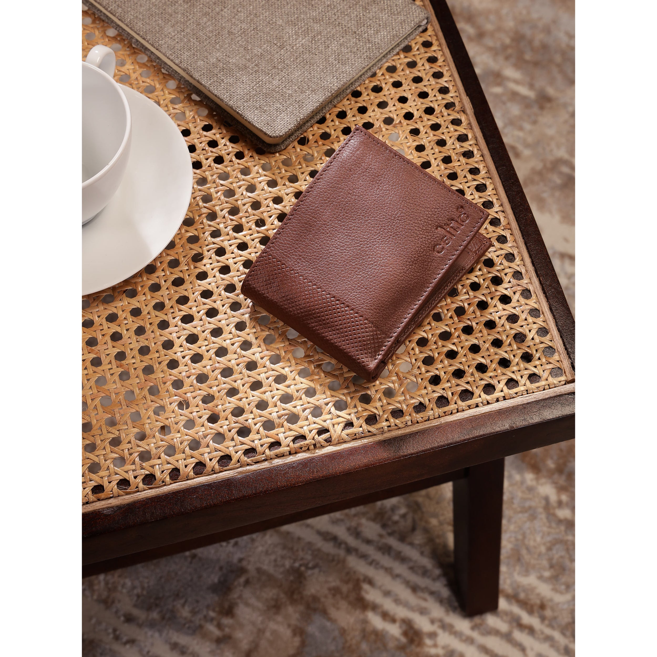 Premium Brown Textured Leather Belt & Wallet Combo for Men | Vintage Style Gift Set