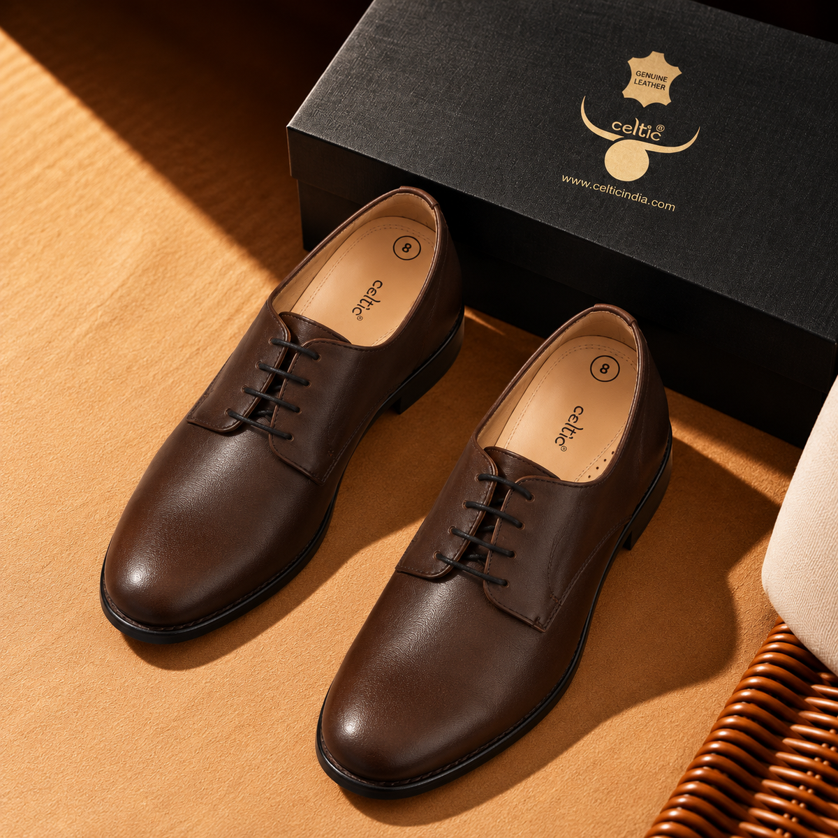 Men's Genuine Leather Classic Oxford Design Lace-Up Formal Shoes