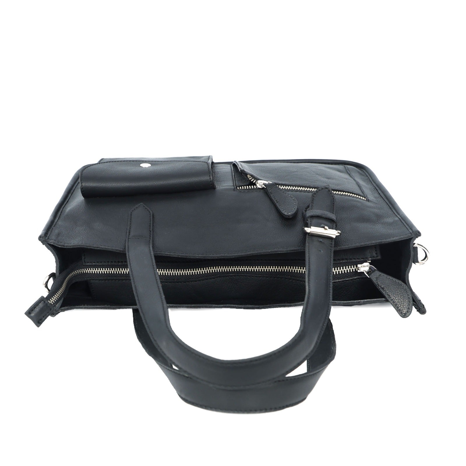 Premium Export Quality Genuine Leather Office Tote Bag with Zip Pockets & Sling Strap