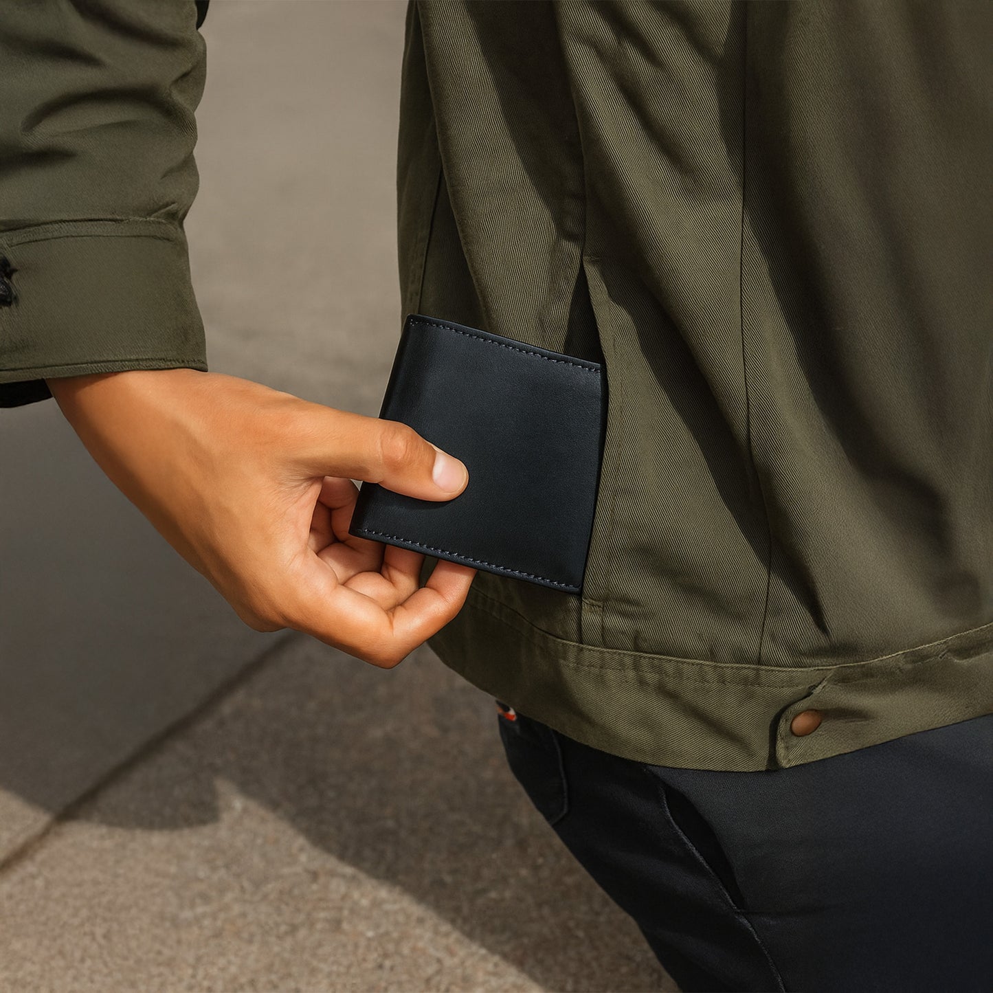 Black Color Pure Leather Wallet For Men, Art:- LA-1397