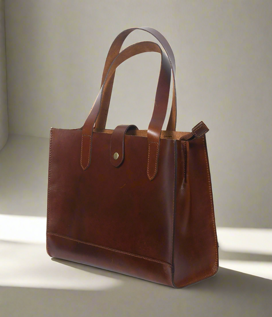 premium Elegant Brown Leather Tote Bag, Art: BG-1407