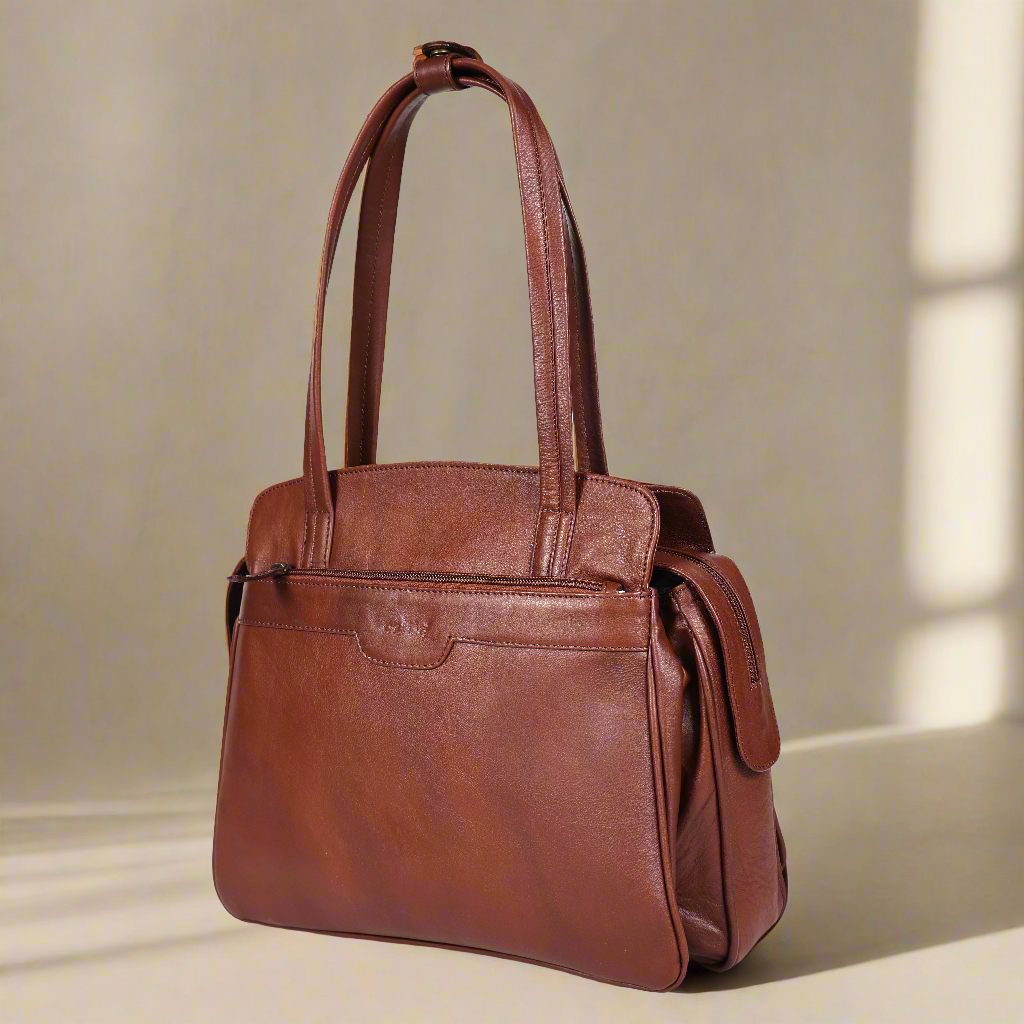 Elegant NDM Soft Leather Tote Bag  Luxurious, Spacious, and Versatile. Art:-BG-1609