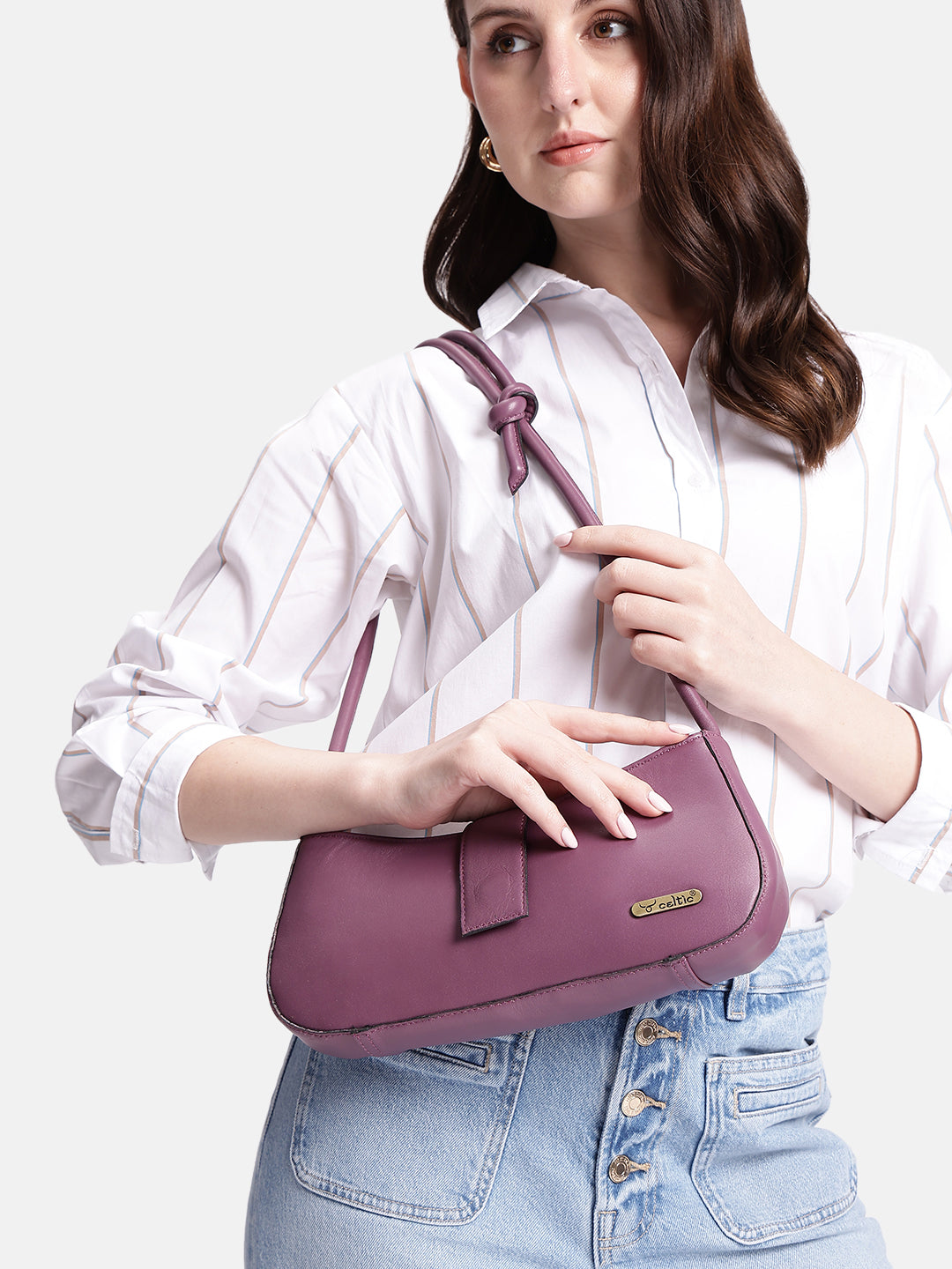 Premium Leather Hand & Shoulder Bag for Women with Bow Detail