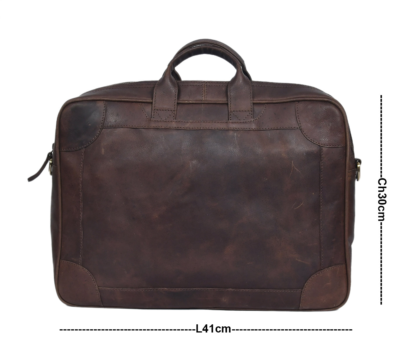 Premium Genuine Leather Messenger Office Bag with Adjustable & Detachable Shoulder Strap