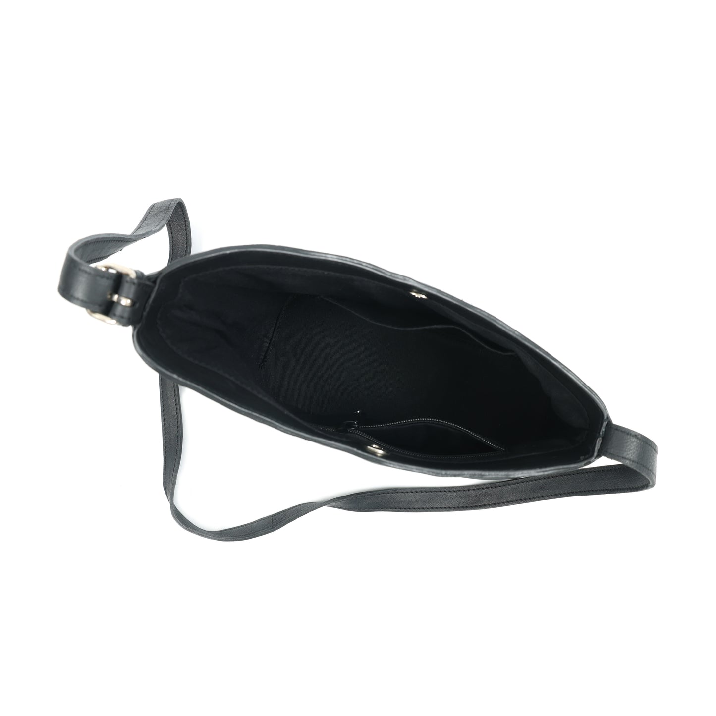 Genuine Leather Black Shoulder Bag | Minimalist Everyday Crossbody