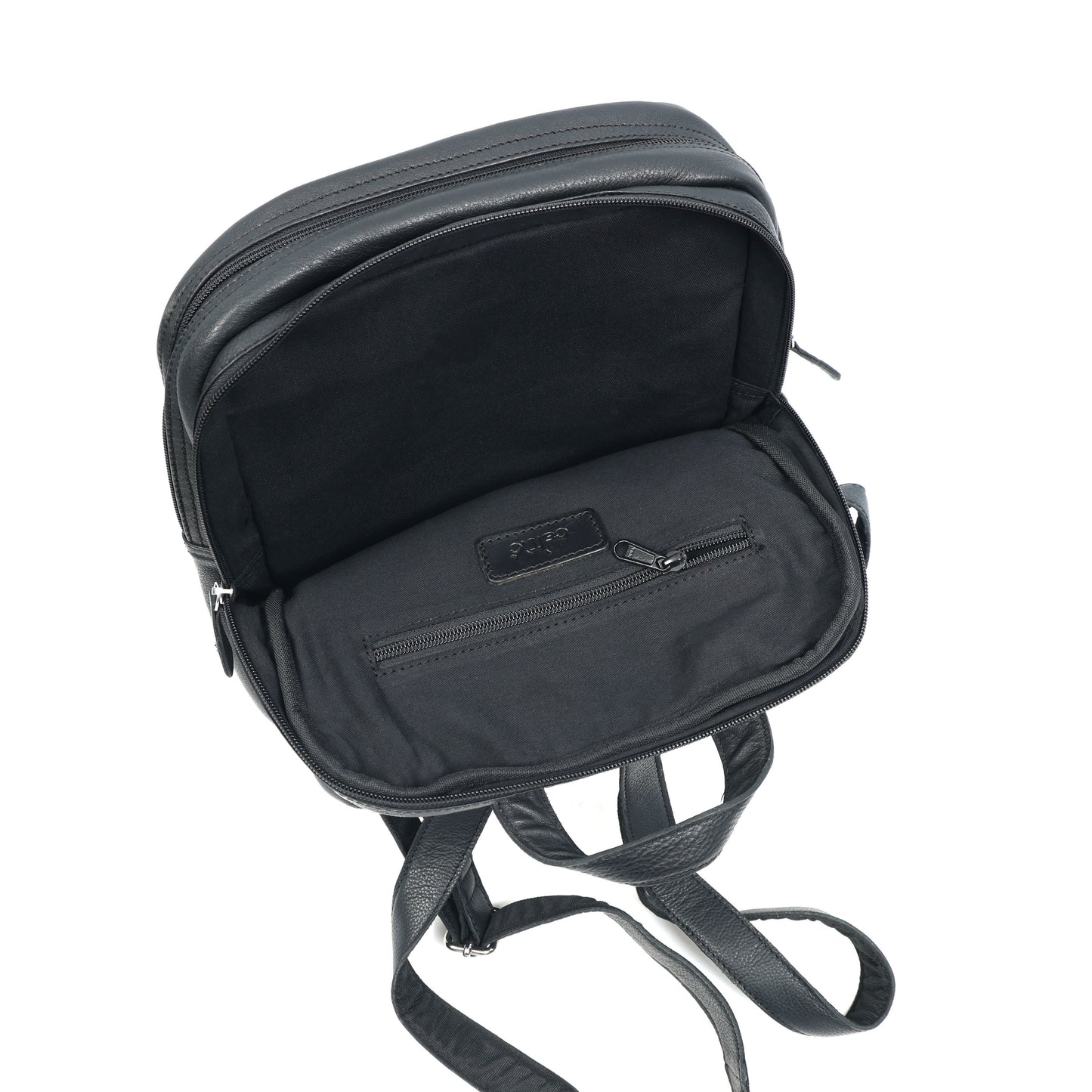 Black PURE Leather Backpack – Minimalist & Durable Everyday Companion. BG-1631