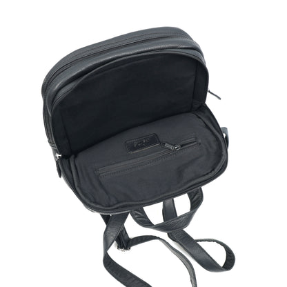 Black PURE Leather Backpack – Minimalist & Durable Everyday Companion. BG-1631