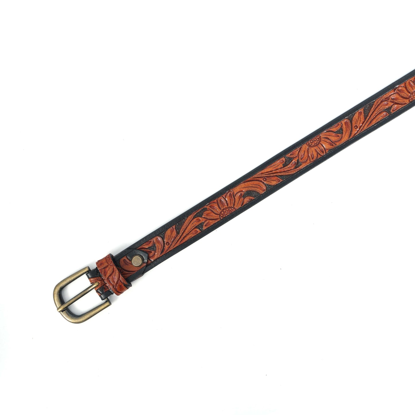 Premium Brown & Black Belt with Gold Buckle – Stylish & Durable. LB-852