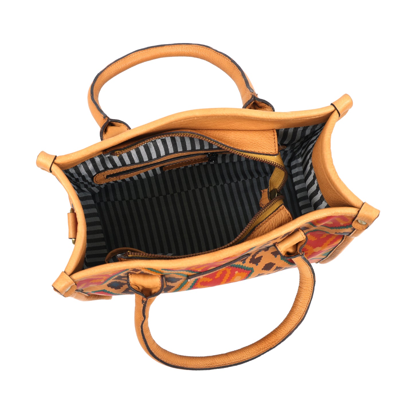 Genuine Leather 3-Piece Ethnic Pattern Bag Combo Set | Tote, Sling & Wallet