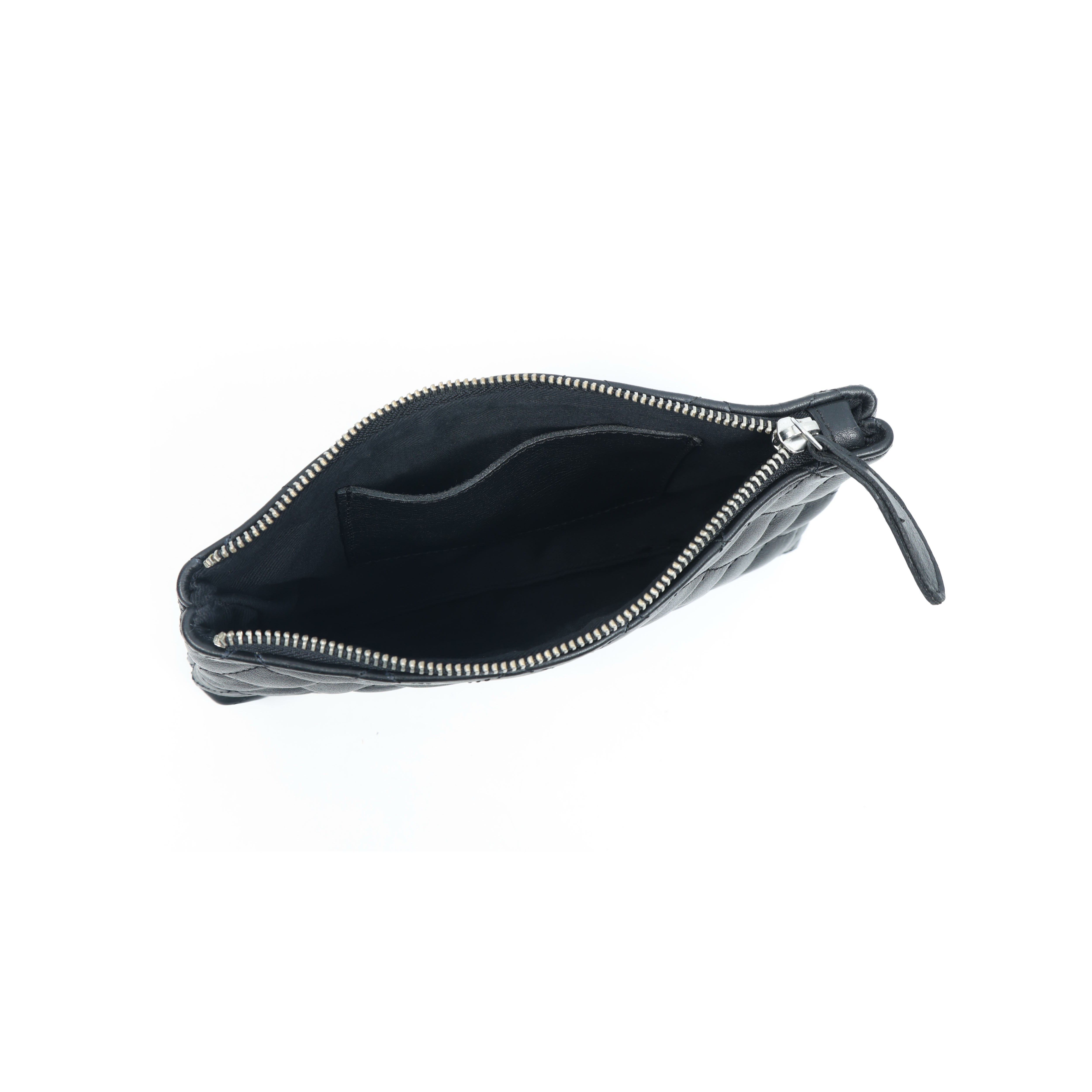 Elegant Quilted Black Leather Clutch Chic Evening & Party Essential