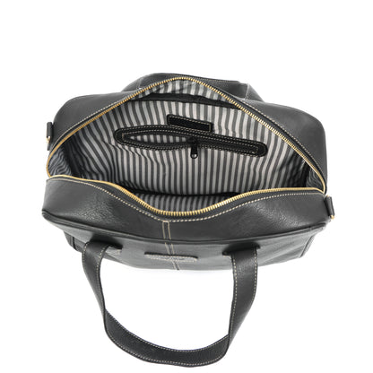 Premium Export Quality Black Leather Messenger with Adjustable Shoulder Strap & Inner Zip Pockets