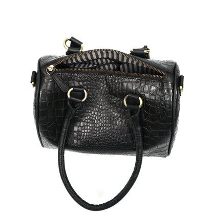 Black Croc-Textured 4-Piece Handbag Combo Set for Women