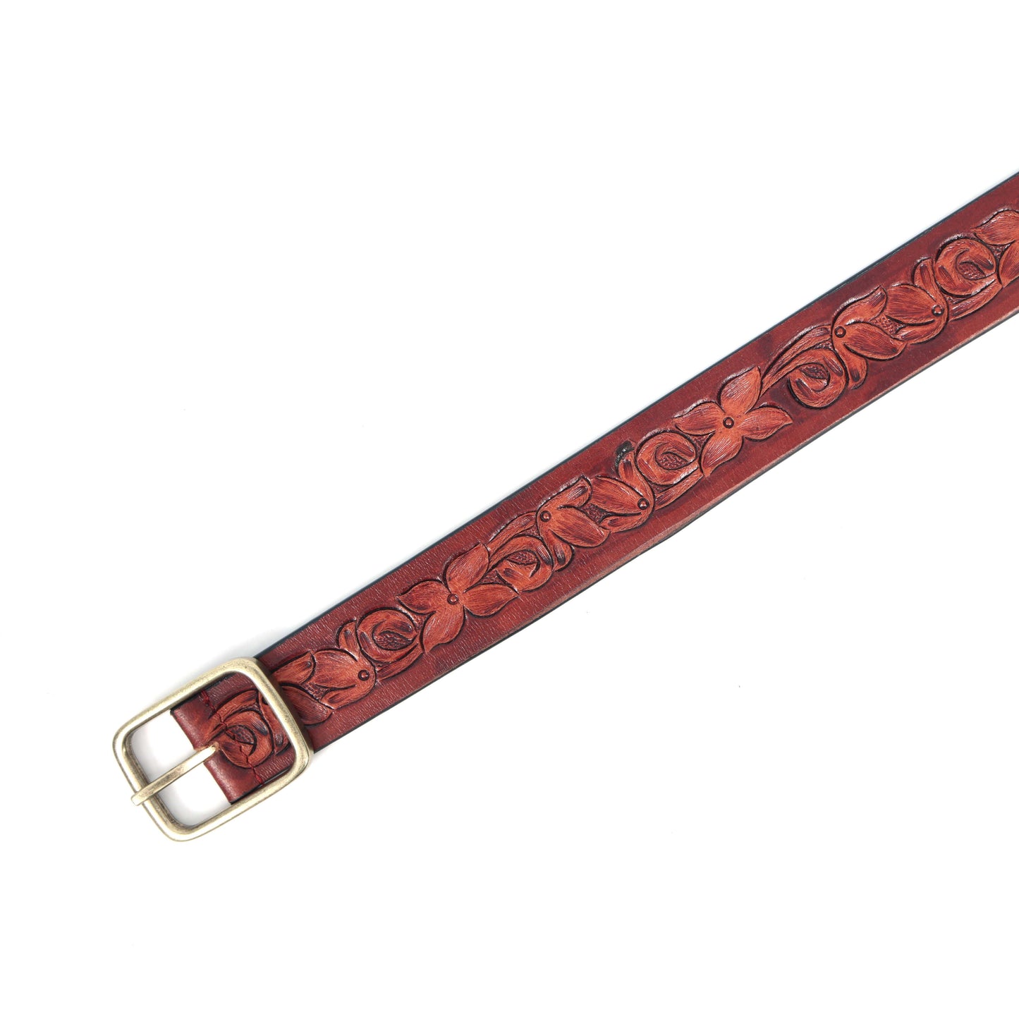 Premium Red & Tan Leather Belt – Stylish & Versatile Accessory. LB-853