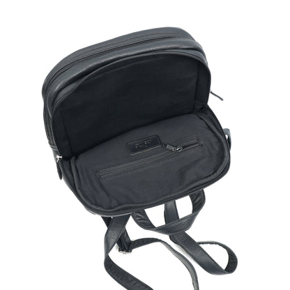 Black PURE Leather Backpack – Minimalist & Durable Everyday Companion. BG-1631