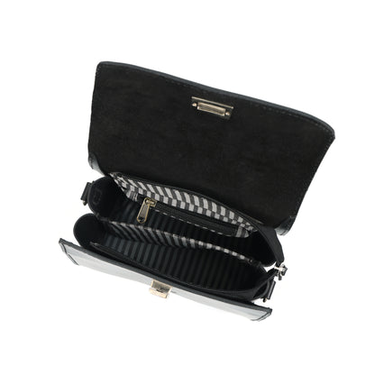 Genuine Leather Black Structured Handbag | Classic Top Handle Purse for Women