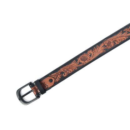 Premium Black & Brown Leather Belt with Sleek Black Buckle – Reversible & Stylish. LB-854