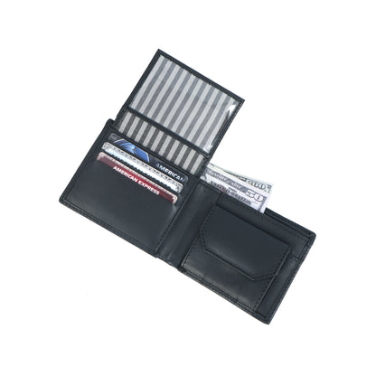 Men’s Black Bi-Fold Wallet with Visible Card Slots Art: LA-1436