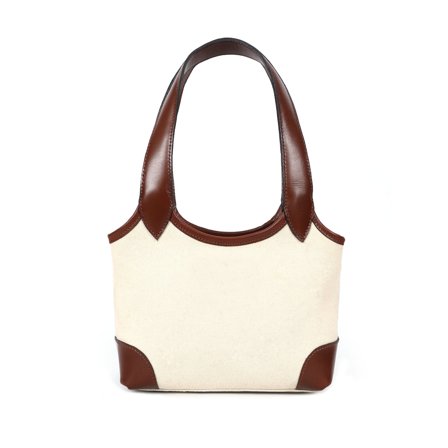 Elegant Cream and Brown Top-Handle Tote Bag for Women