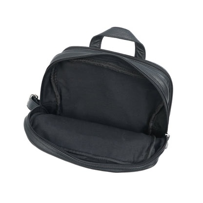 Black PURE Leather Backpack – Minimalist & Durable Everyday Companion. BG-1631