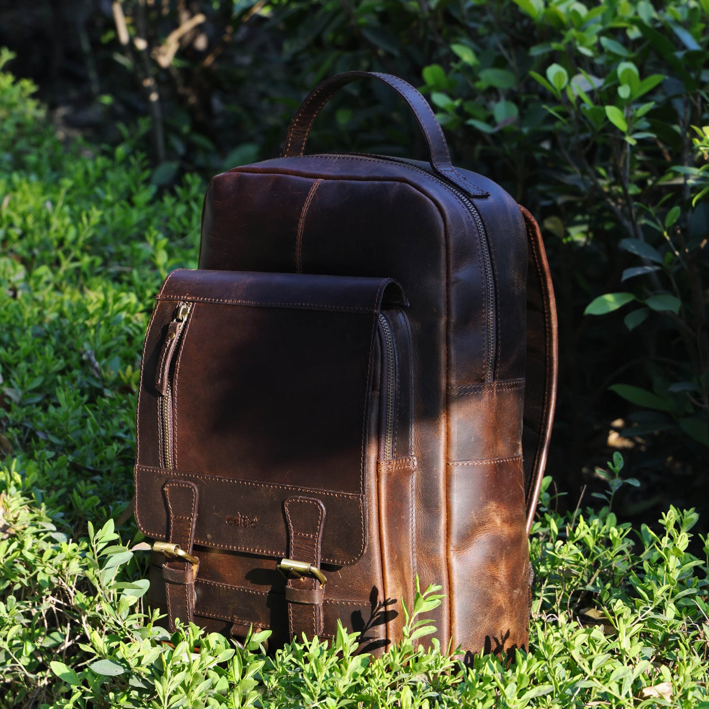 Elevate Your Style – Men's Full-Grain Leather Professional Backpack | Premium & Timeless, Art:- BG-1612