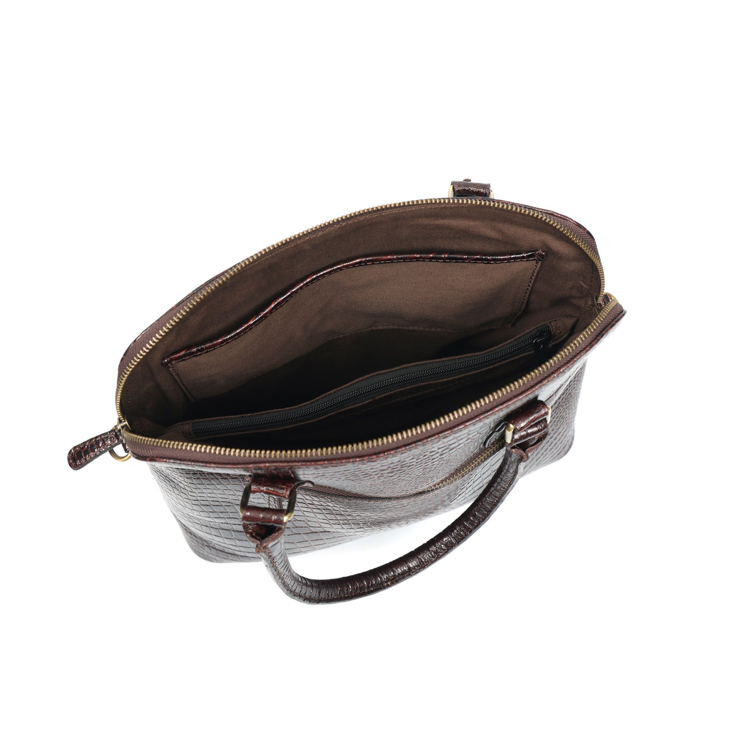 Genuine Leather Croc-Embossed Handbag Elegant Shoulder Tote for Women