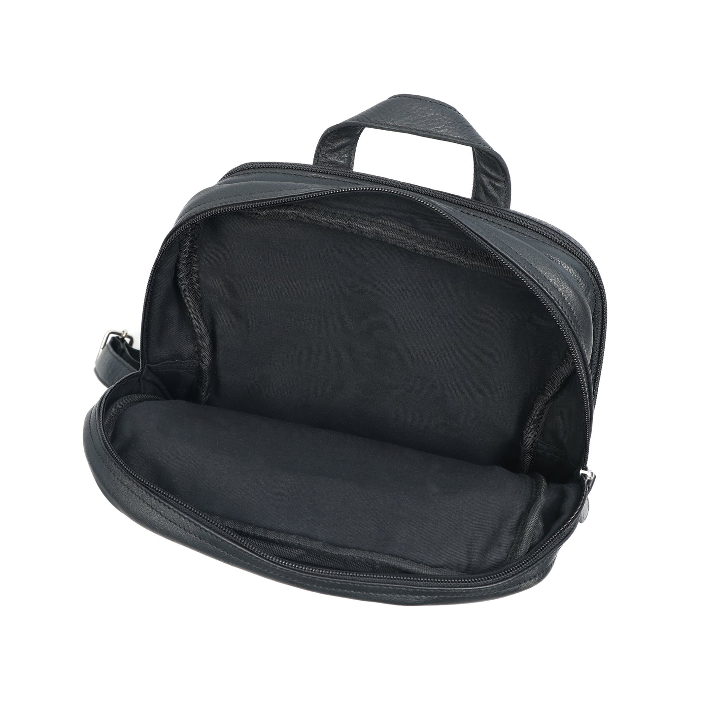 Black PURE Leather Backpack – Minimalist & Durable Everyday Companion. BG-1631