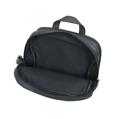 Black PURE Leather Backpack – Minimalist & Durable Everyday Companion. BG-1631