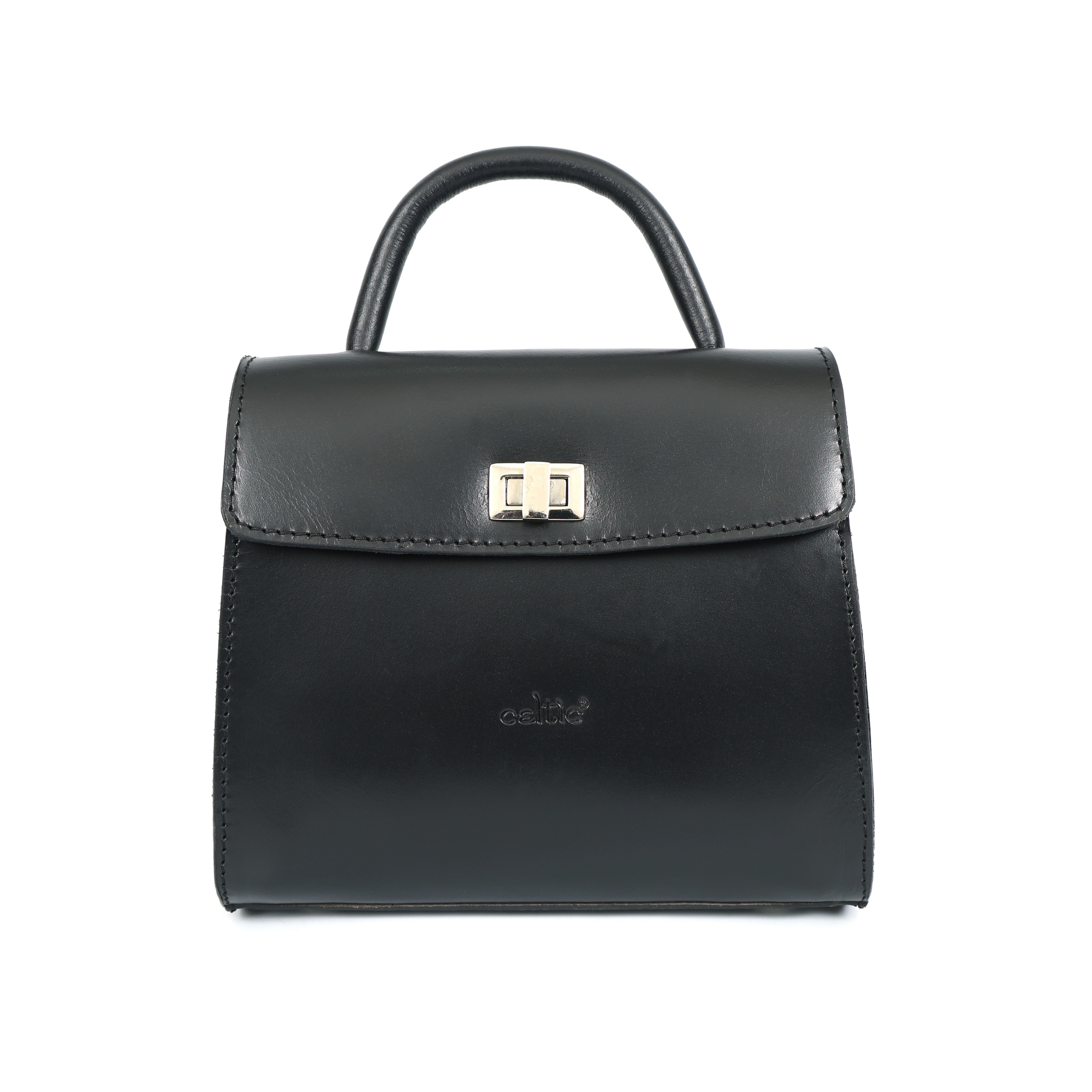 Premium Genuine Leather Handbag with Top Handle & Crossbody Strap