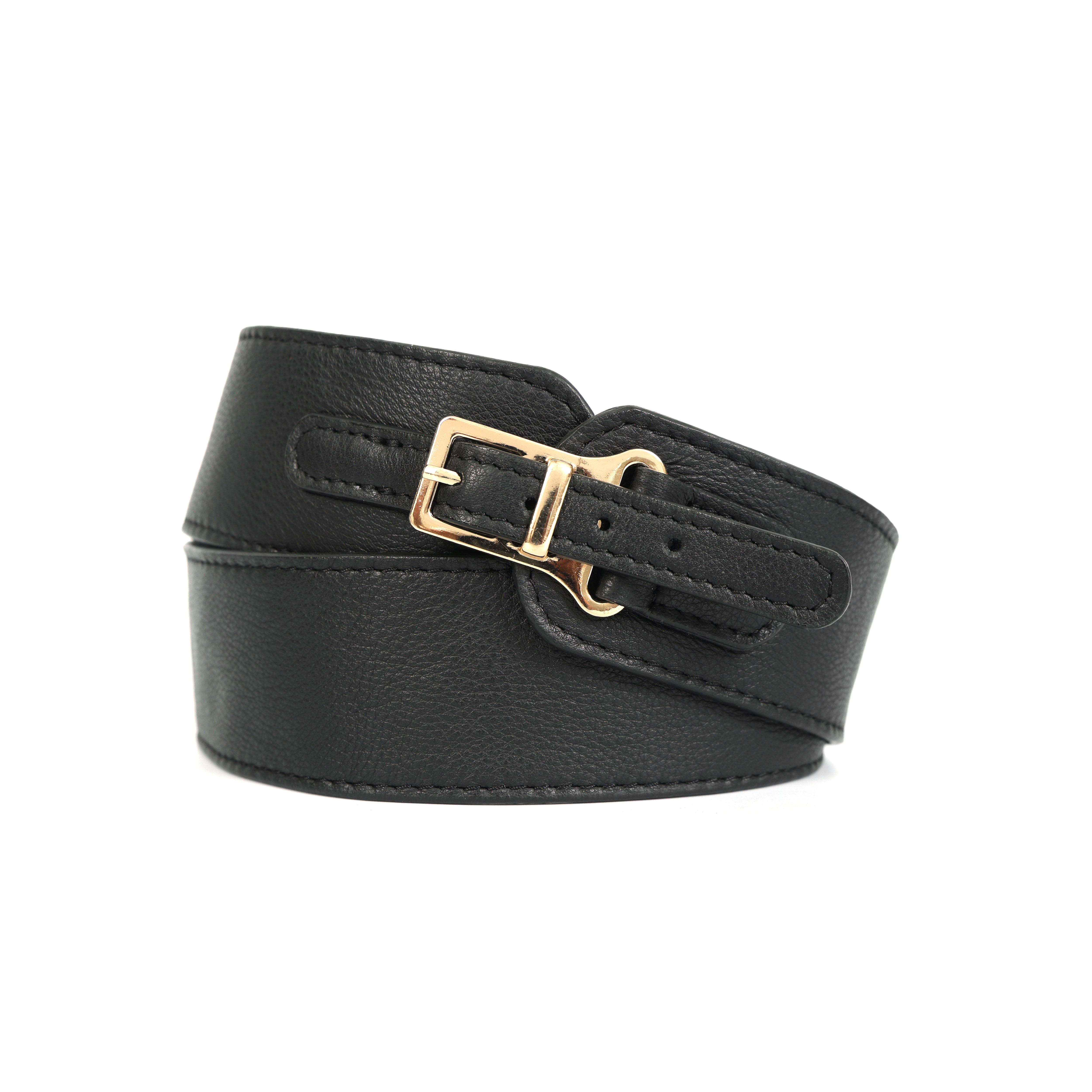 Celtic Classic Black Genuine Leather Belt for Women | Elegant Slim Adjustable Formal & Casual Belt