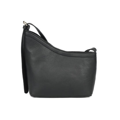 Genuine Leather Black Shoulder Bag | Minimalist Everyday Crossbody