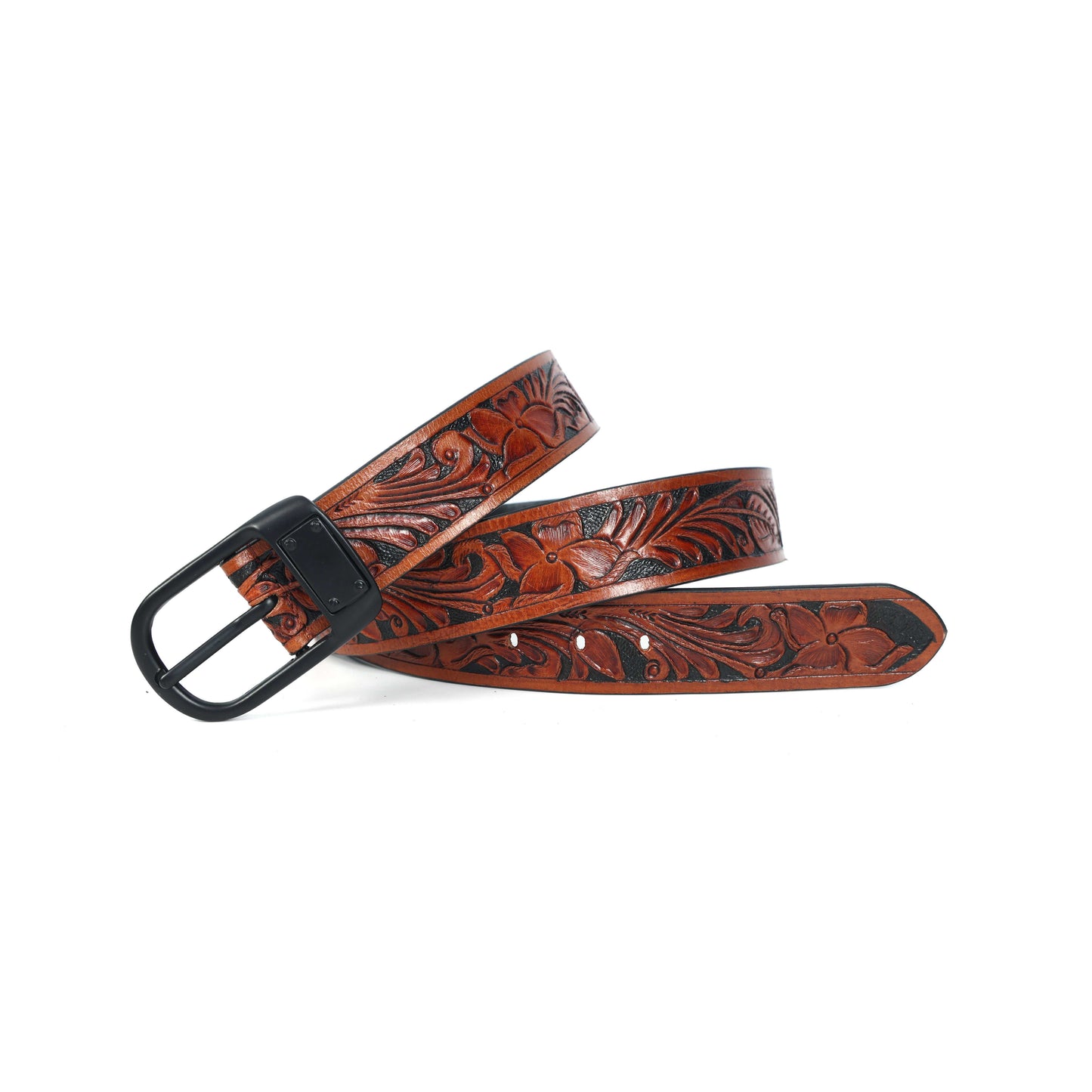 Premium Brown Leather Belt with Black Buckle – Stylish & Durable. LB-850