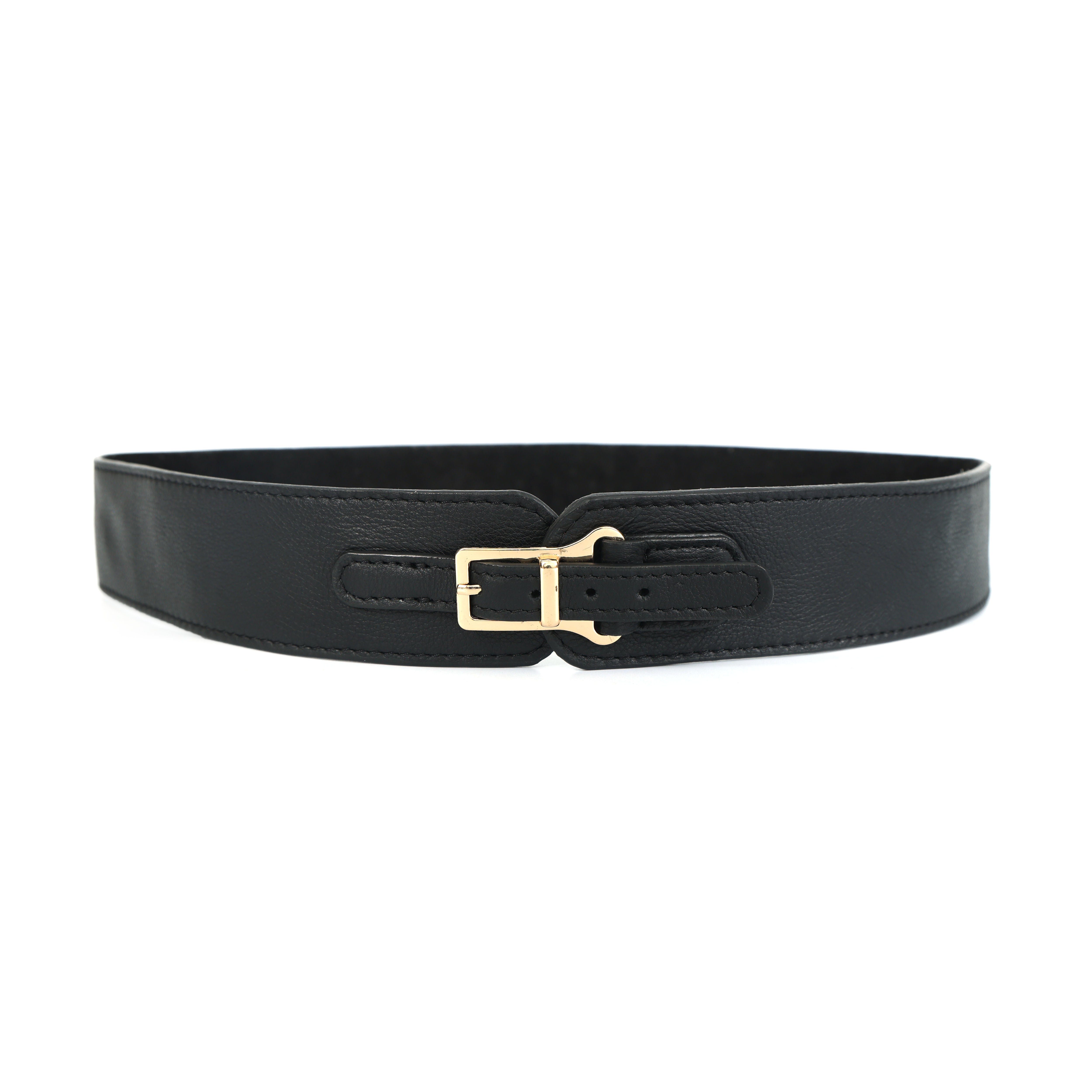 Celtic Classic Black Genuine Leather Belt for Women | Elegant Slim Adjustable Formal & Casual Belt