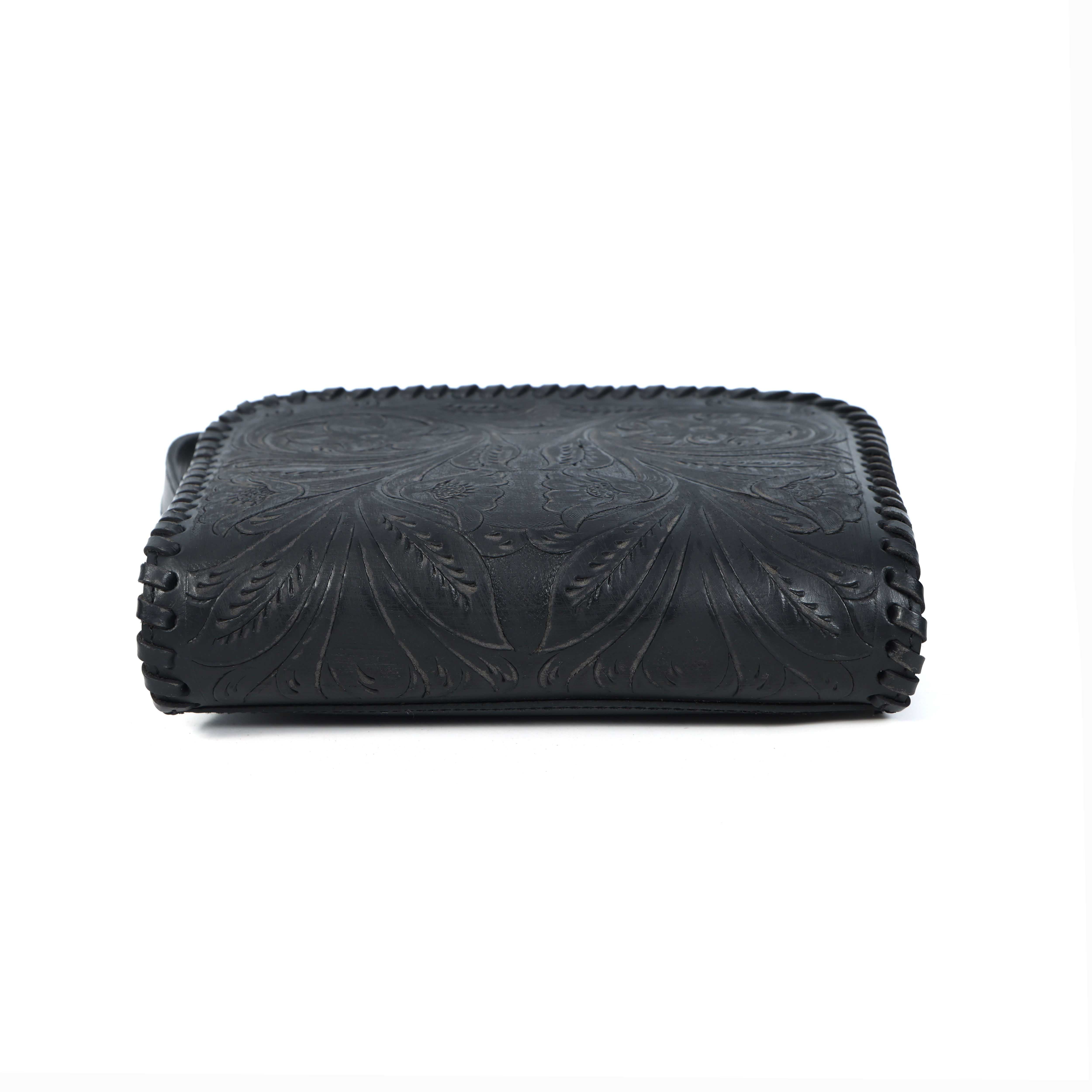 Hand-Carved Leather Sling Bag  Artisan Craftsmanship & Timeless Style. BG-1615