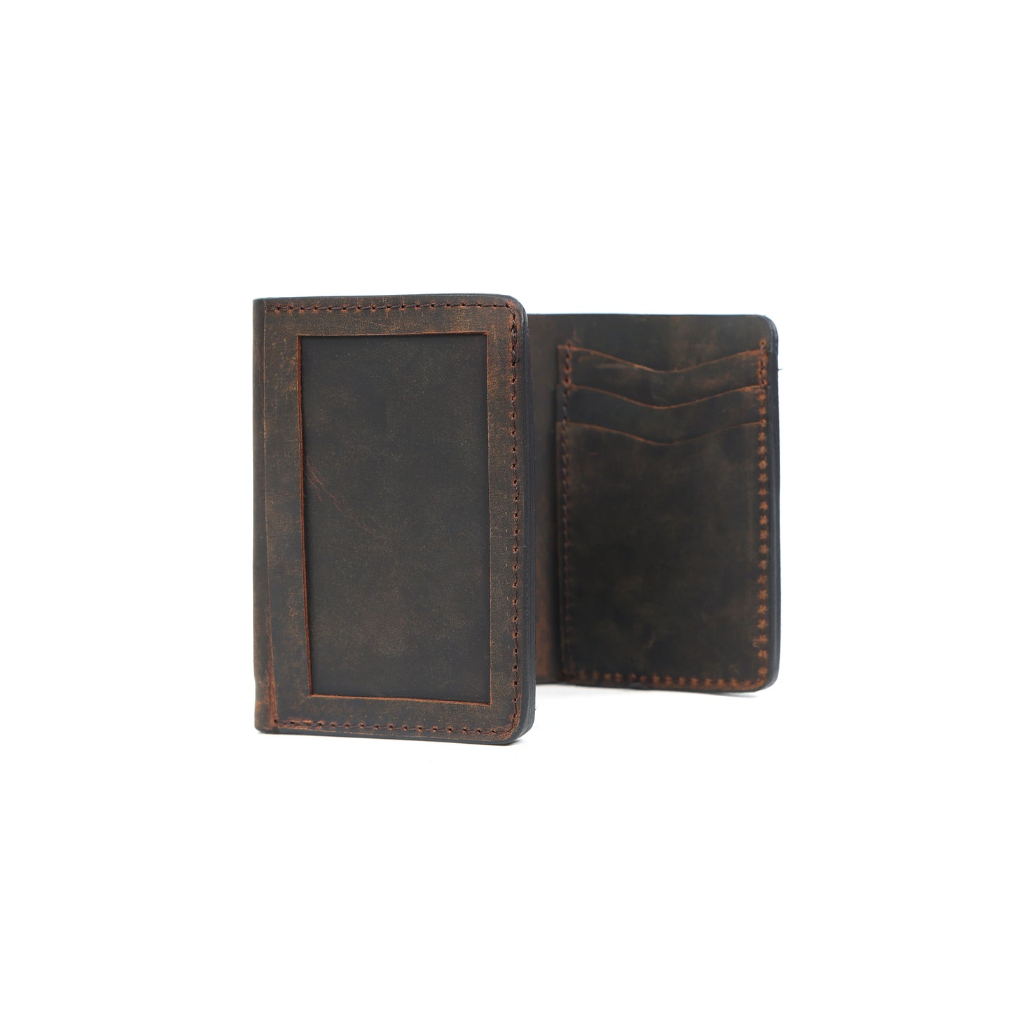 Genuine Leather Tri-Fold Wallet for Men – Dark Brown Art:- LA-1406