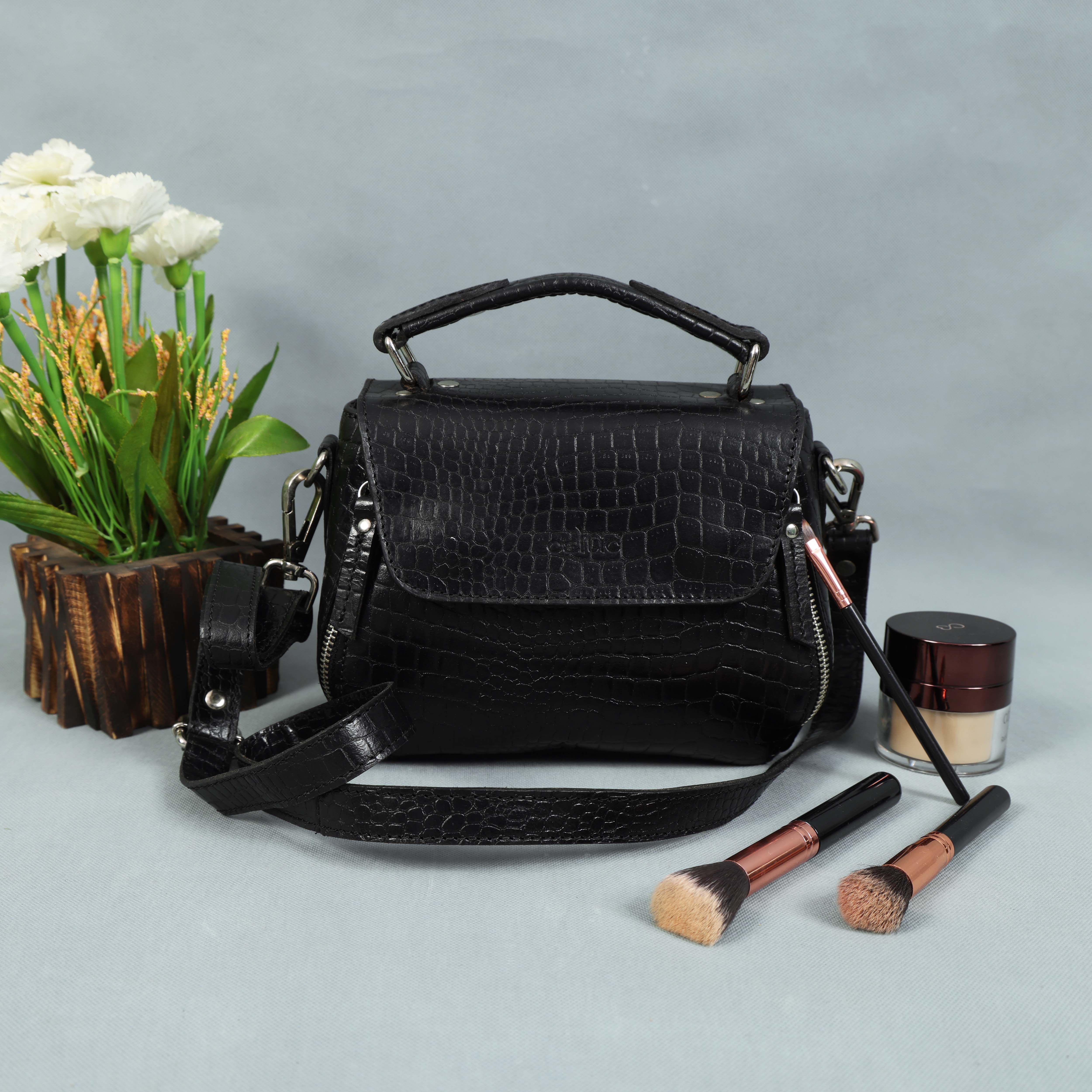  pure leather sling bag with extra storage for girls and women | Party wear, Art: BG-1568-C