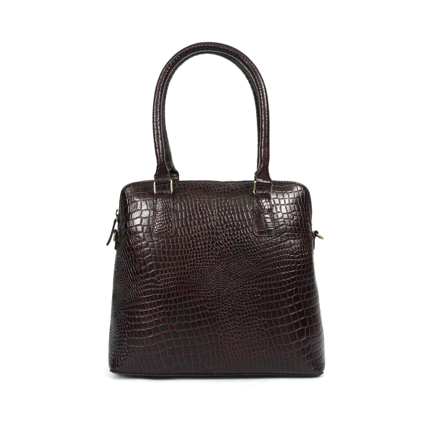 Genuine Leather Croc-Embossed Handbag Elegant Shoulder Tote for Women
