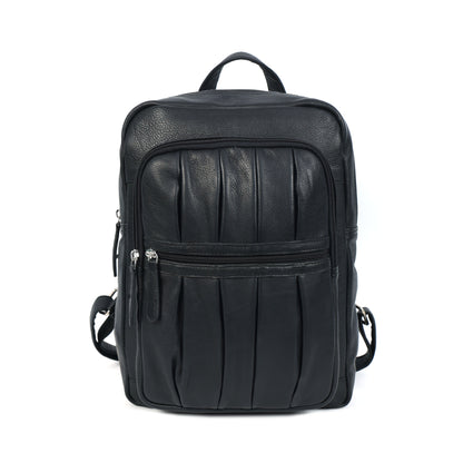 Black PURE Leather Backpack – Minimalist & Durable Everyday Companion. BG-1631
