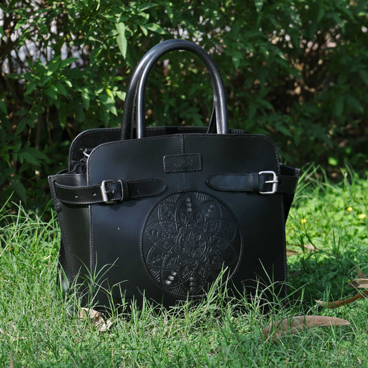 brown or black color pure leather Shoulder bag for girls and women with glorious design | Party wear.  Art: BG-1555