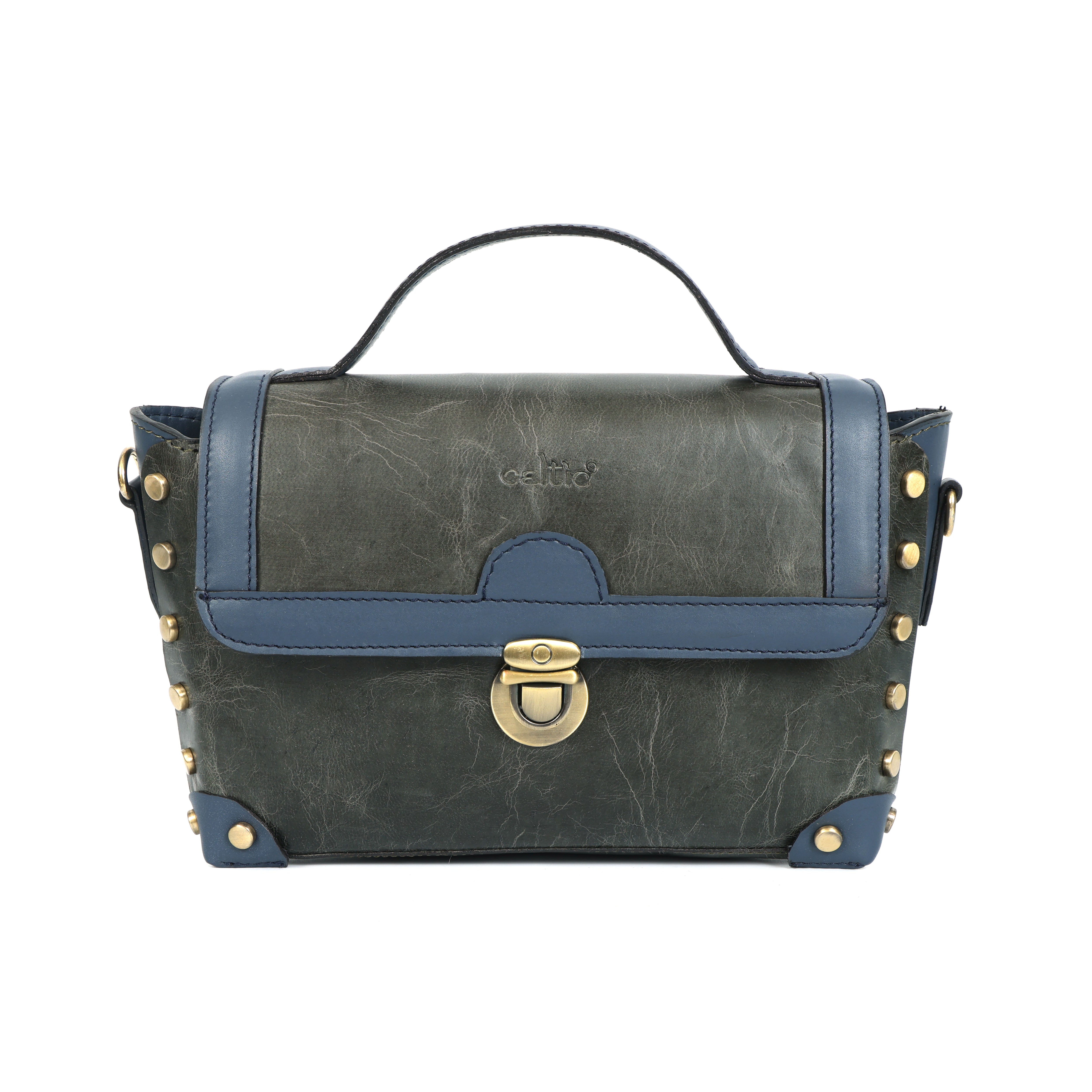 Premium Genuine  Leather  Crossbody HandBag with Top Handle,  & Adjustable Strap