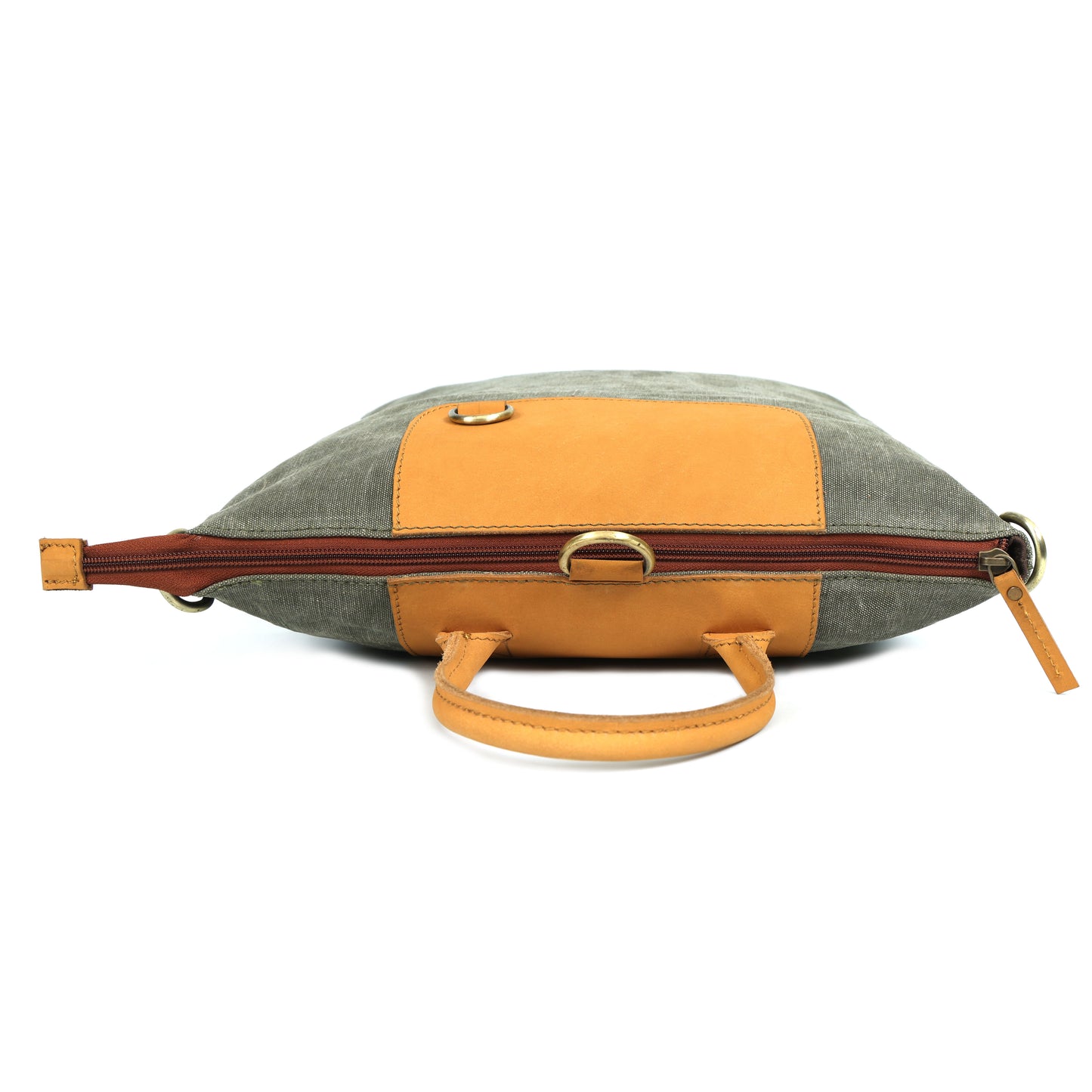 Genuine Leather Grey & Tan Backpack | Stylish Convertible Shoulder Bag for Unisex