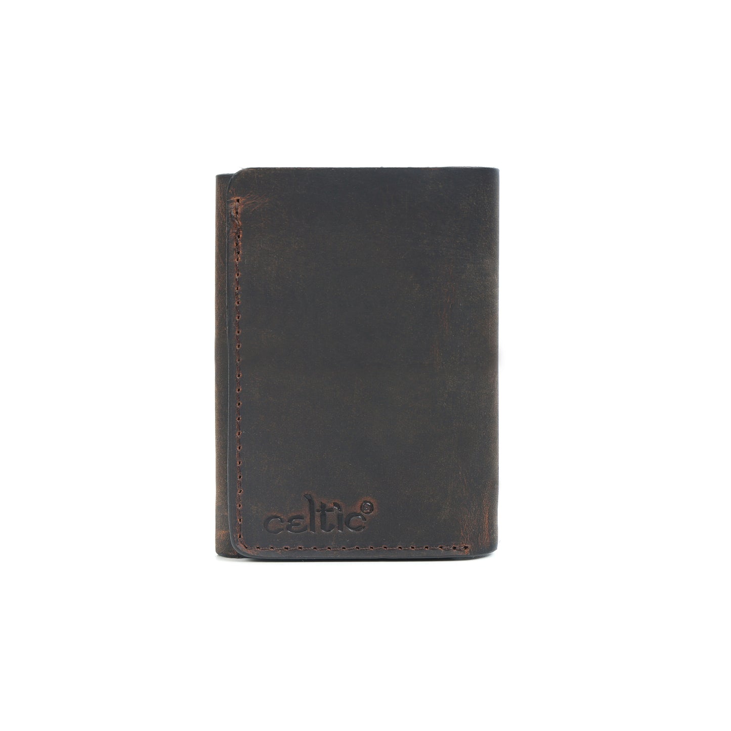 Genuine Leather Tri-Fold Wallet for Men – Dark Brown Art:- LA-1406