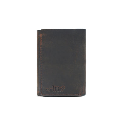 Genuine Leather Tri-Fold Wallet for Men – Dark Brown Art:- LA-1406