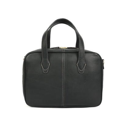 Premium Export Quality Black Leather Messenger with Adjustable Shoulder Strap & Inner Zip Pockets