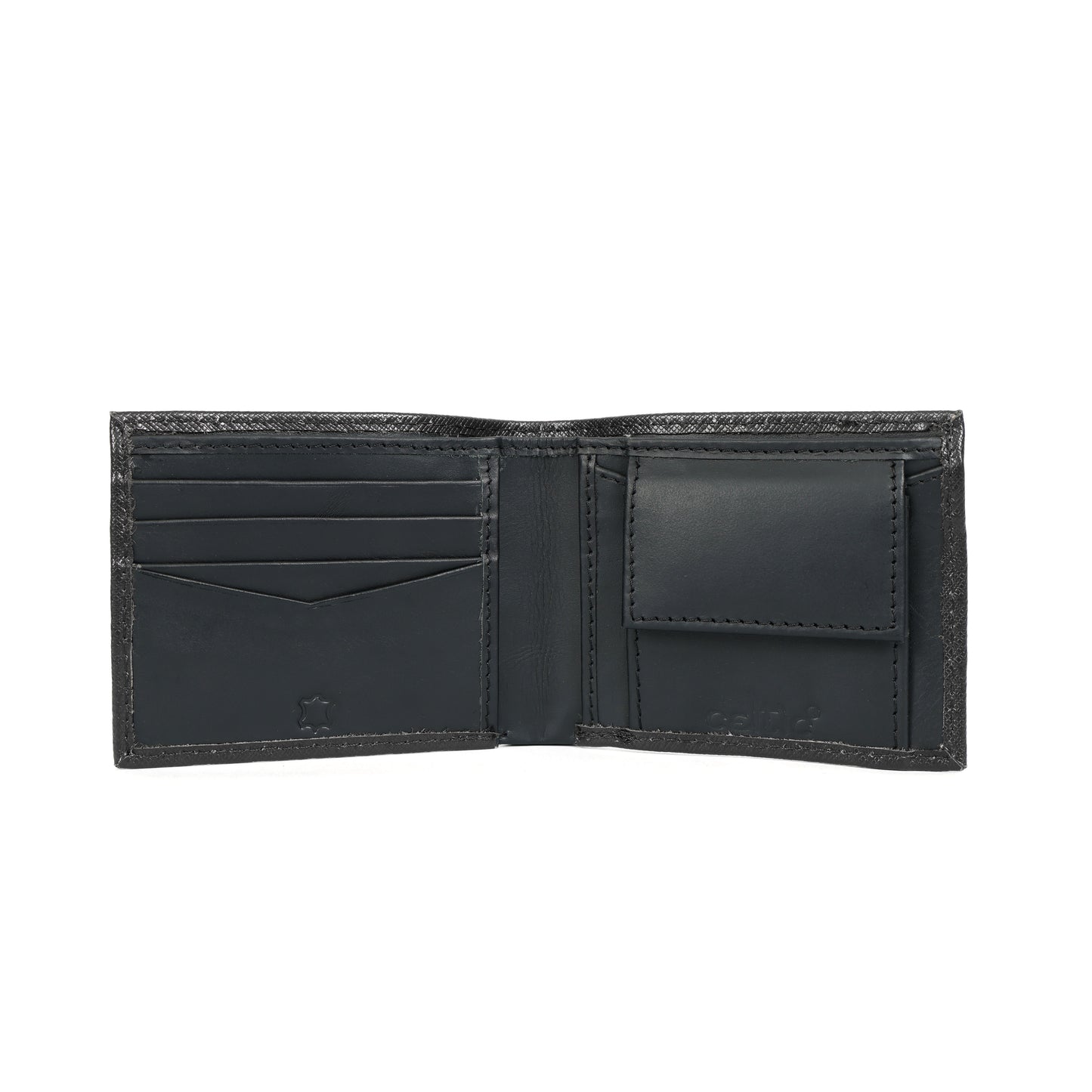 Premium  Genuine Leather Bi-Fold Wallet with Flip ID Window & Coin Pocket