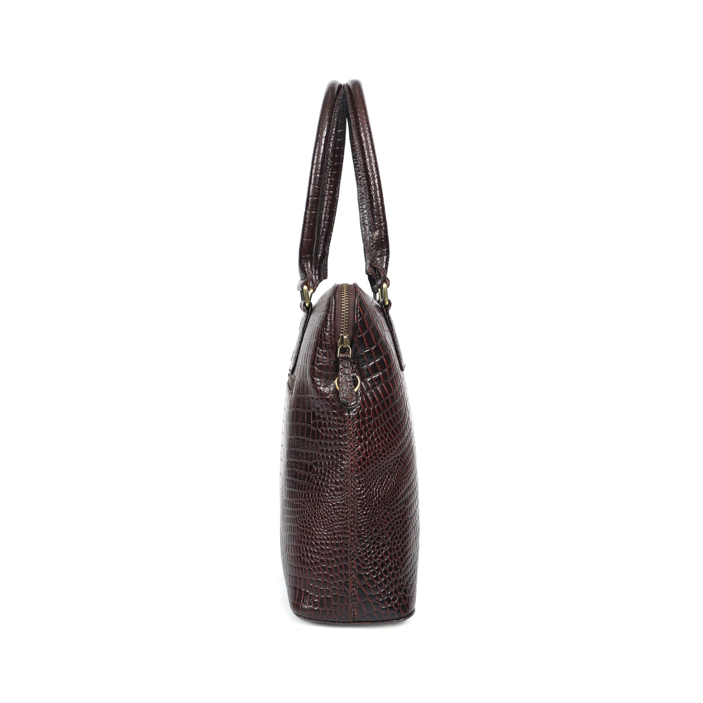Genuine Leather Croc-Embossed Handbag Elegant Shoulder Tote for Women