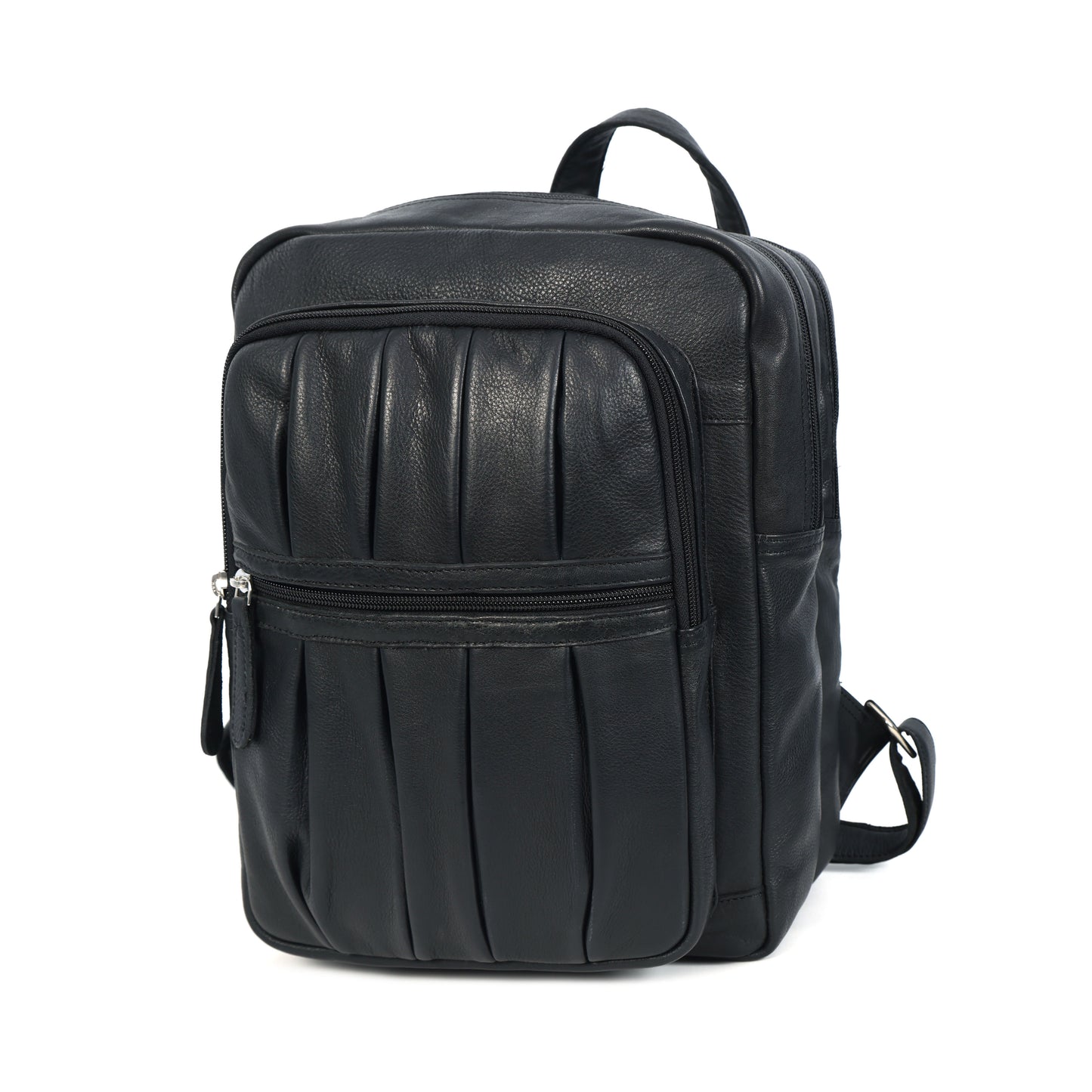 Black PURE Leather Backpack – Minimalist & Durable Everyday Companion. BG-1631