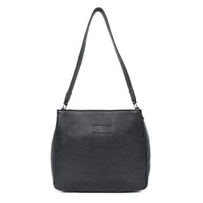 Premium Black Genuine Leather Shoulder Bag | Elegant Everyday Tote for Women Art:-BG-1675