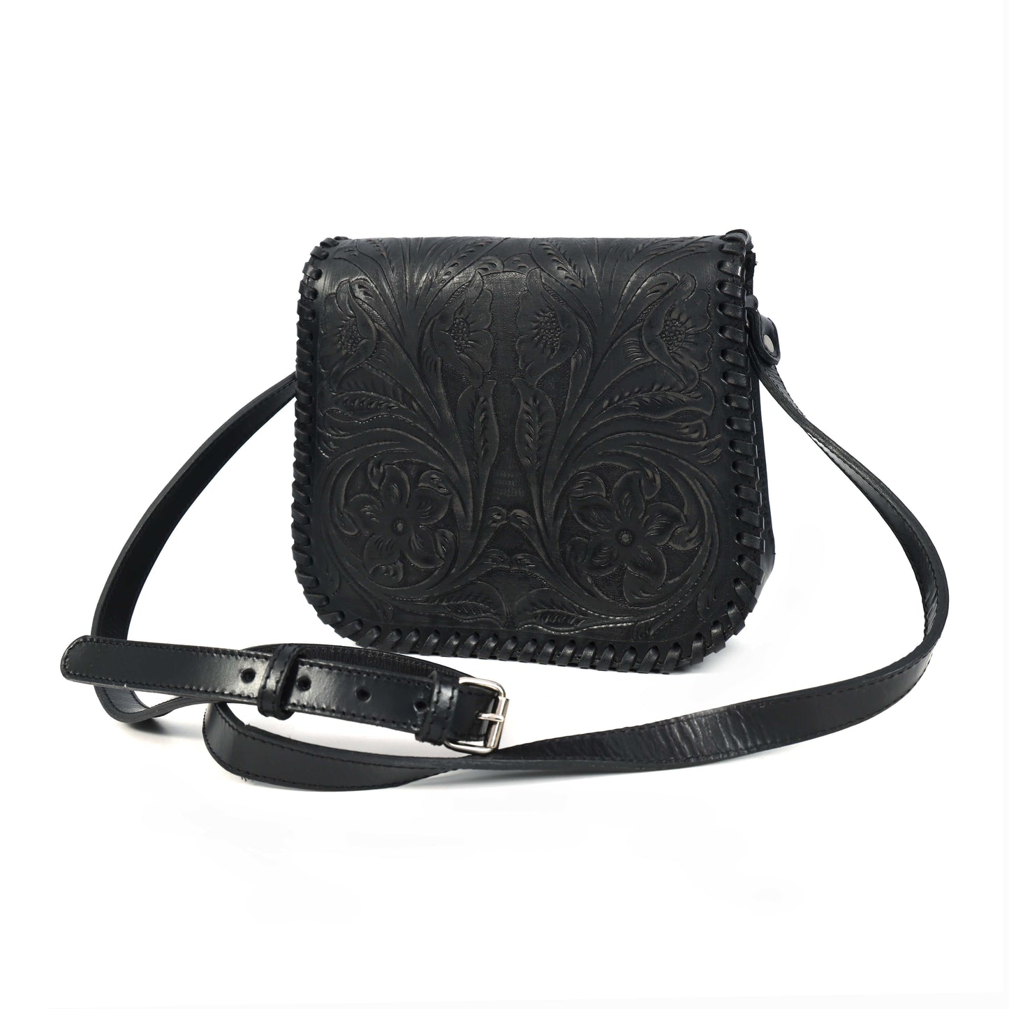 Hand-Carved Leather Sling Bag – Artisan Craftsmanship & Timeless Style. BG-1615